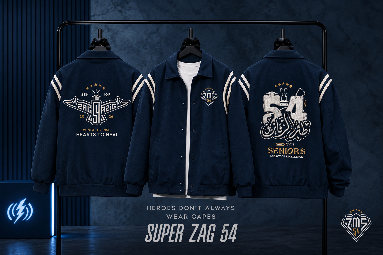 Graduation jacket mockup worn by person